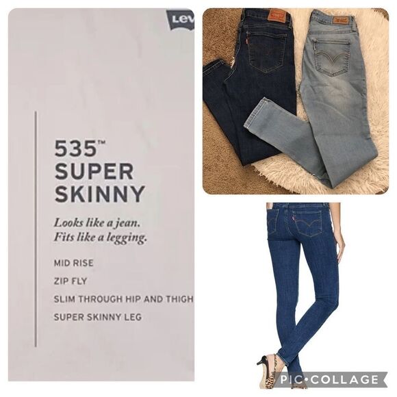 LEVI 711, 535 skinny stretch Jeans - Picture 1 of 9